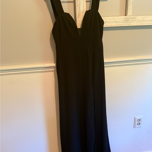 Lulu's Black Sleeveless V-Neck Slit Maxi Gown-WEDDING GUEST Dress! - Picture 7 of 7